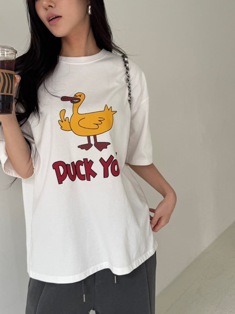 Neroli36 - Korean Women Fashion - #womensfashion - H Yellow Duck Tee - 5