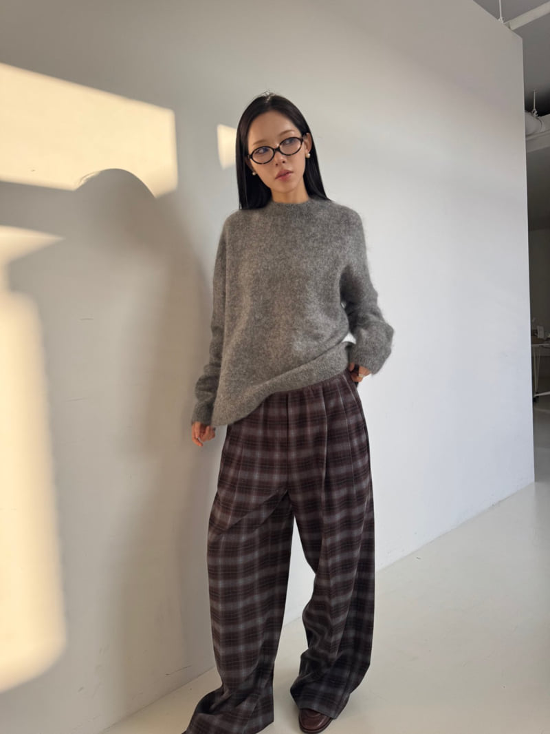 Neroli36 - Korean Women Fashion - #womensfashion - Check Pleated Pants - 6