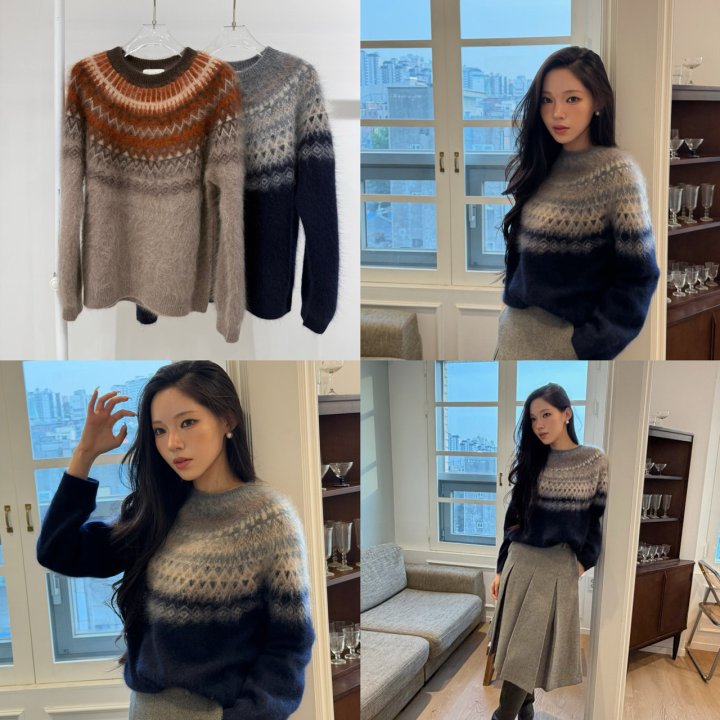 Neroli36 - Korean Women Fashion - #momslook - M Nordic Knit - 4