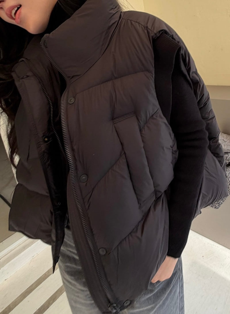 Neroli36 - Korean Women Fashion - #womensfashion - M Layered Duck Down Vest - 9