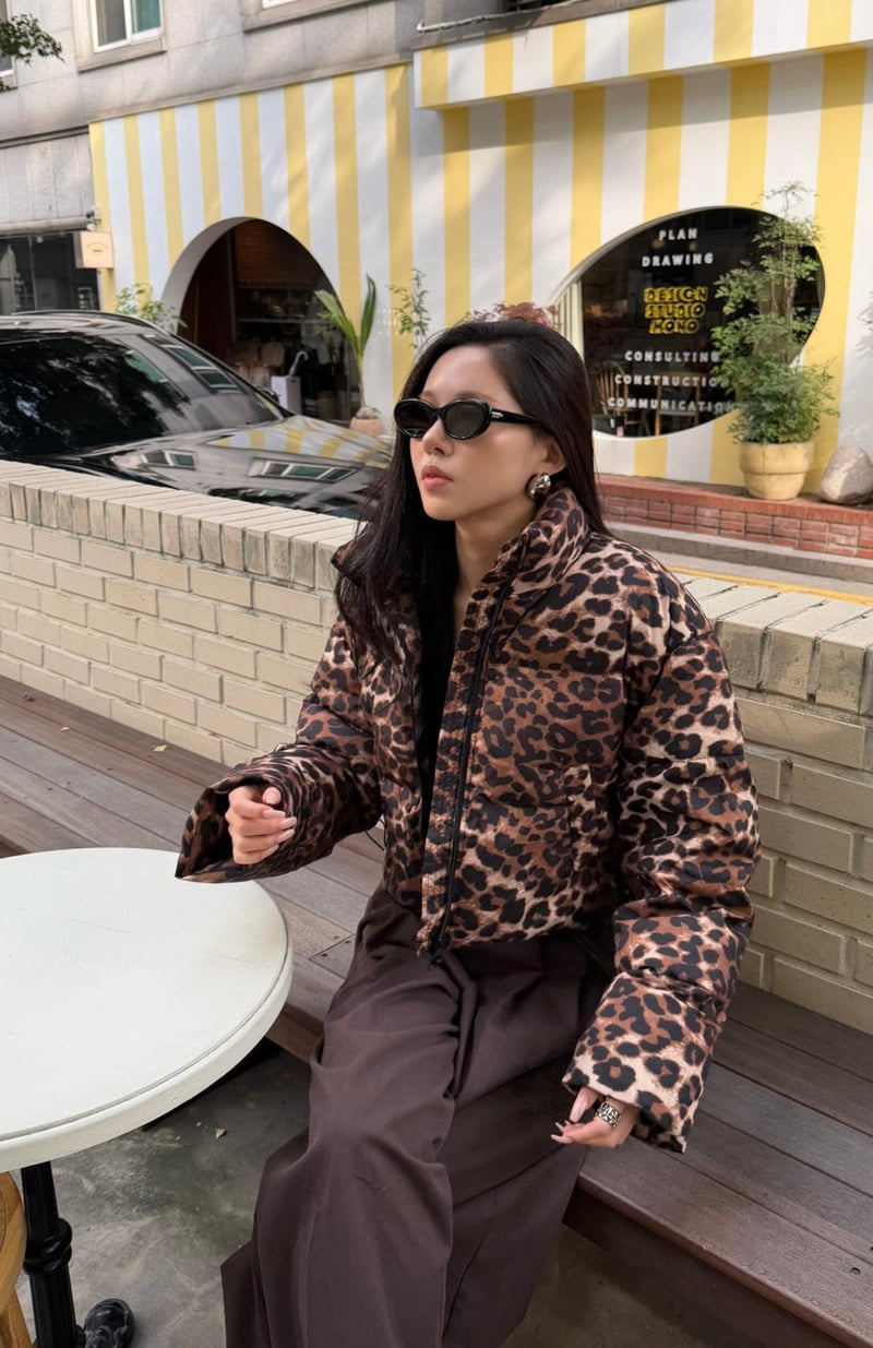 Neroli36 - Korean Women Fashion - #momslook - M Leopard Padding Jacket - 4
