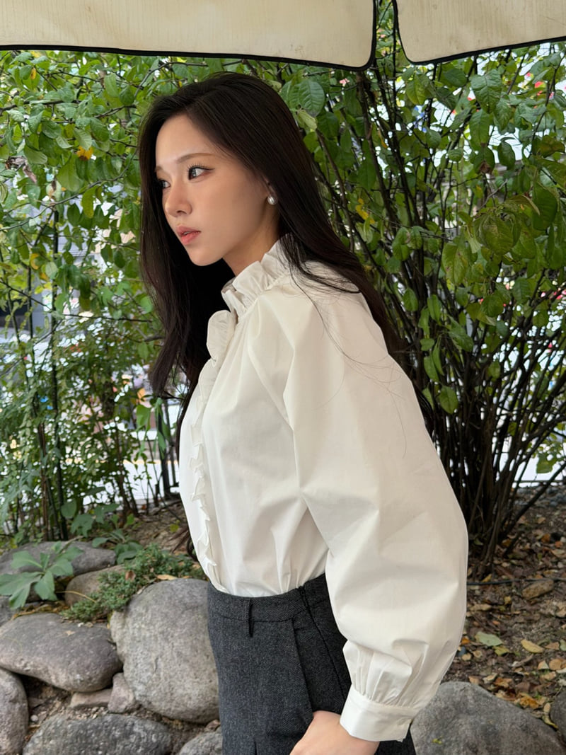 Neroli36 - Korean Women Fashion - #womensfashion - Peach Frill Blouse - 5