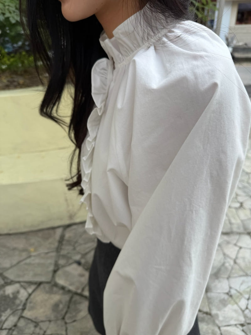 Neroli36 - Korean Women Fashion - #womensfashion - Peach Frill Blouse - 9