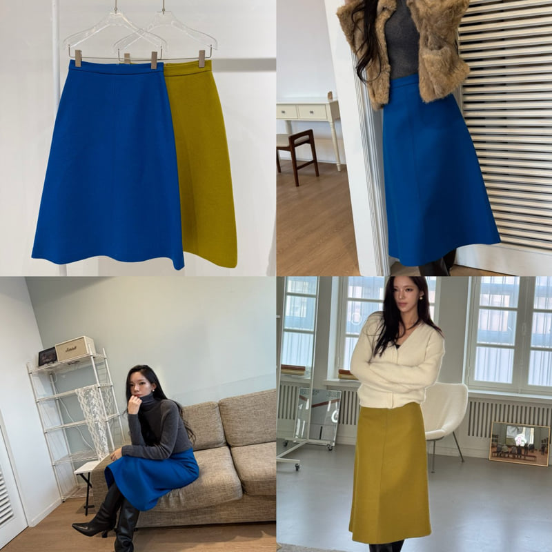 Neroli36 - Korean Women Fashion - #momslook - Color A Line Skirt - 4