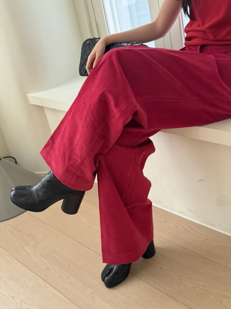 Neroli36 - Korean Women Fashion - #womensfashion - Corduroy Tuck Pleat Pants - 11