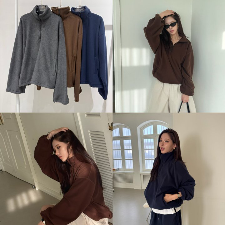 Neroli36 - Korean Women Fashion - #womensfashion - H Loopy Fleece Sweatshirt - 5