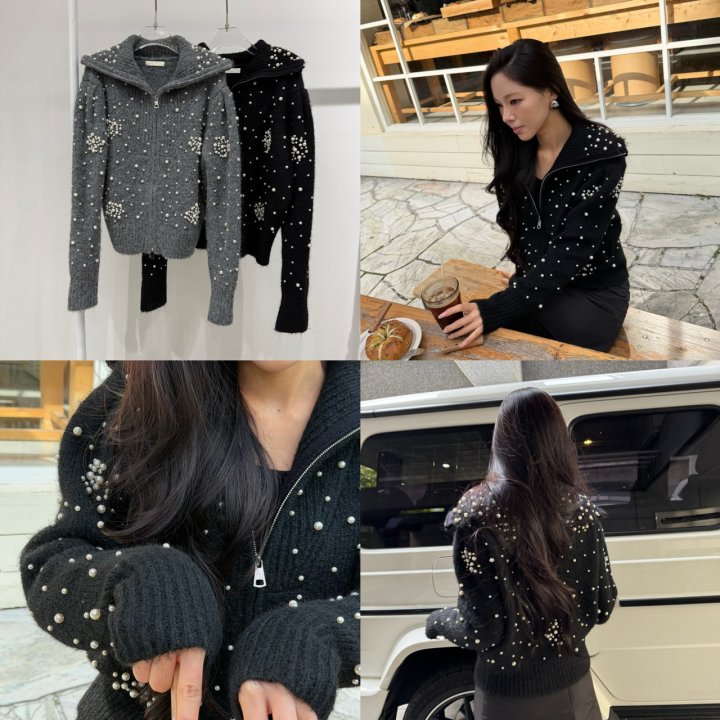 Neroli36 - Korean Women Fashion - #momslook - M Pearl Knit Cardigan - 4