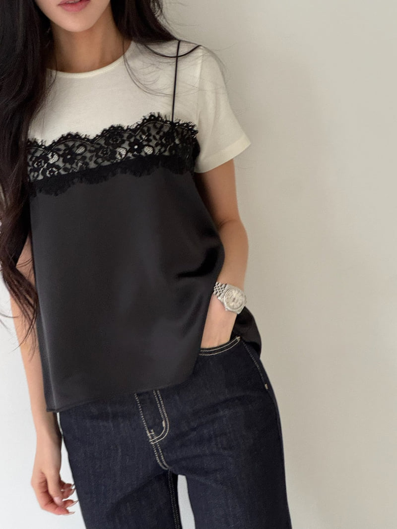 Neroli36 - Korean Women Fashion - #womensfashion - Blooming Short Sleeve Tee - 12