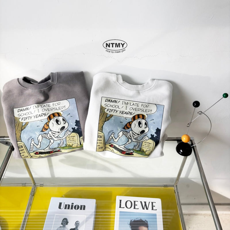 Nice To Meet You - Korean Children Fashion - #childofig - Skull Sweatshirt - 10