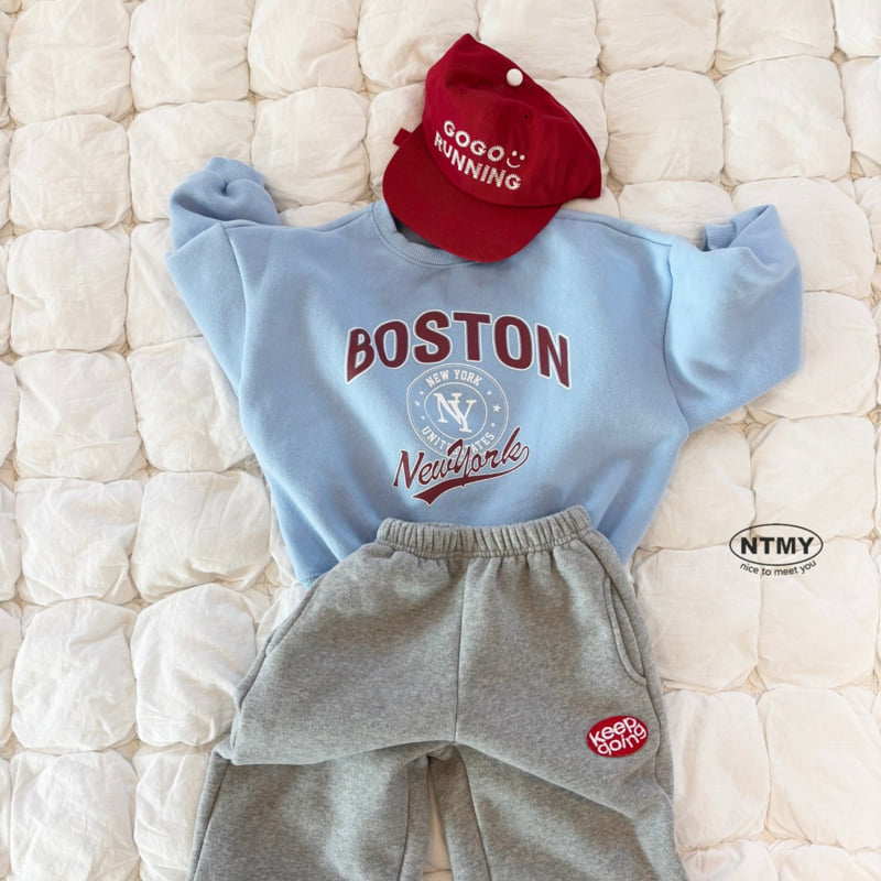 Nice To Meet You - Korean Children Fashion - #kidsshorts - Boston Sweatshirt - 12