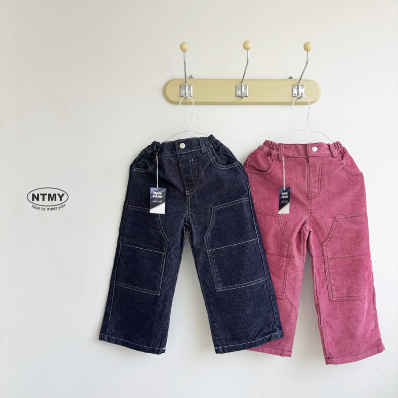 Nice To Meet You - Korean Children Fashion - #kidsstore - Denim Corduroy Pants - 3