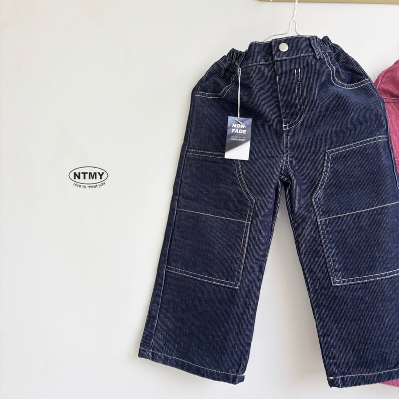 Nice To Meet You - Korean Children Fashion - #kidsstore - Denim Corduroy Pants - 4