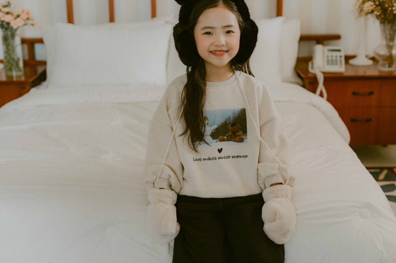 Night Bebe - Korean Baby Fashion - #babyboutique - Love Bear Sweatshirt - 6