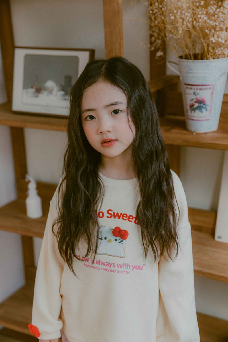 Night Bebe - Korean Baby Fashion - #babyootd - Sweet Ribbon Sweatshirt - 2