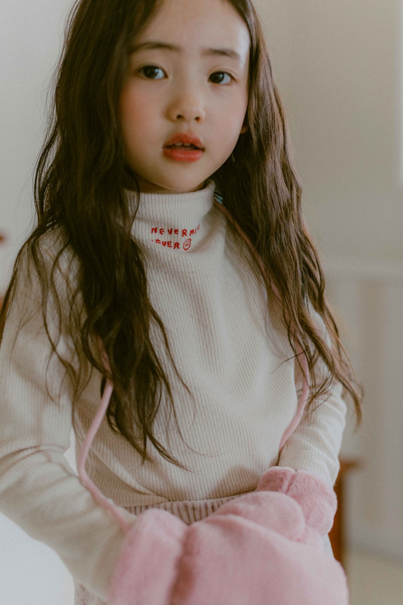 Night Bebe - Korean Baby Fashion - #babyoutfit - Milky Half Neck Tee