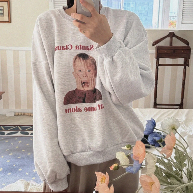 Night Bebe - Korean Women Fashion - #pursuepretty - Alone Sweatshirt (Adult) - 2
