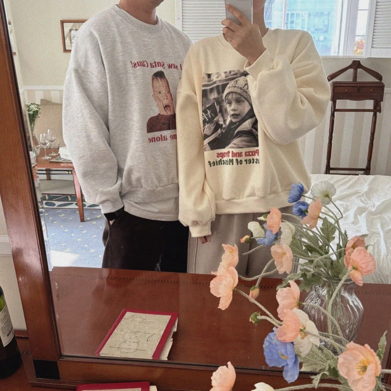 Night Bebe - Korean Women Fashion - #restrostyle - Alone Sweatshirt (Adult) - 4