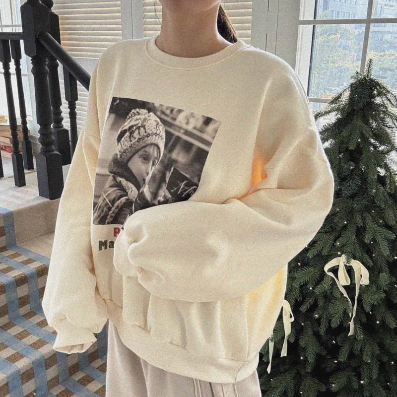 Night Bebe - Korean Women Fashion - #womensfashion - Pizza Sweatshirt (Adult) - 7