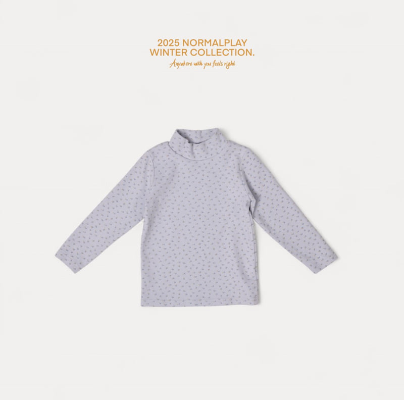 Normalplay - Korean Children Fashion - #prettylittlegirls - Small Flower Turtleneck Tee - 4