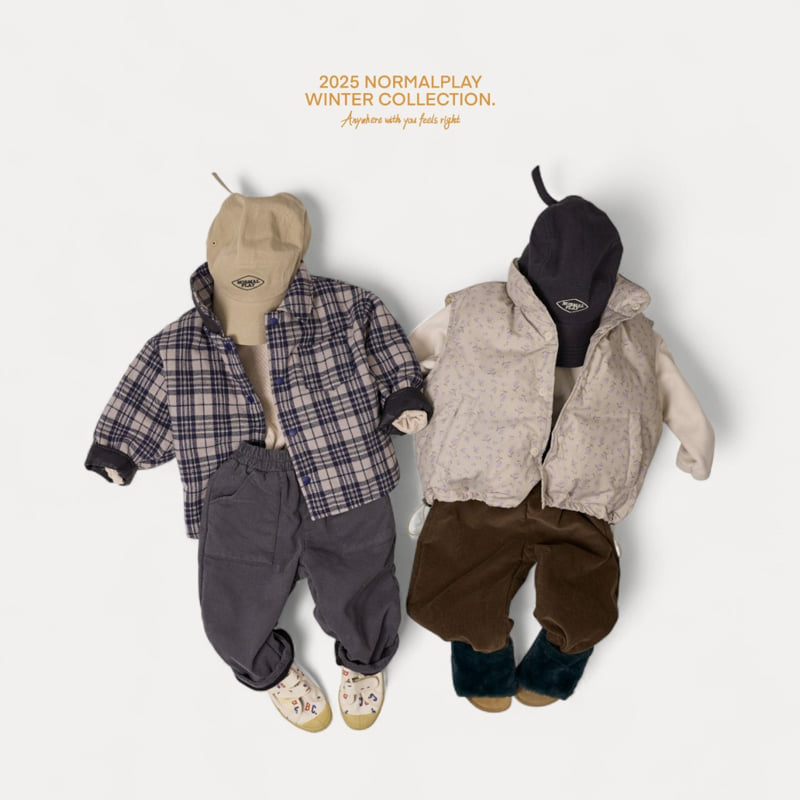Normalplay - Korean Children Fashion - #designkidswear - Everyday Corduroy Gingham Pants - 8