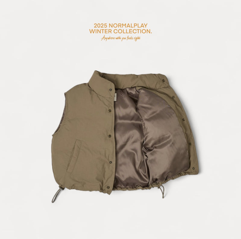 Normalplay - Korean Children Fashion - #designkidswear - Latte Duck Down Vest (Kids) - 5