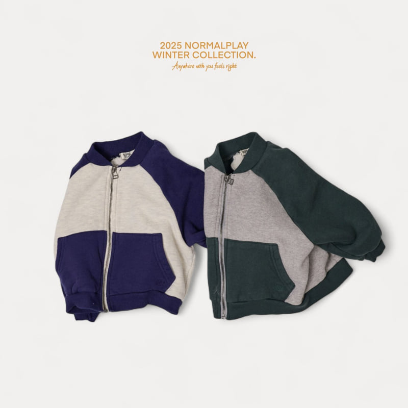 Normalplay - Korean Children Fashion - #discoveringself - Combi Raglan Zip-Up