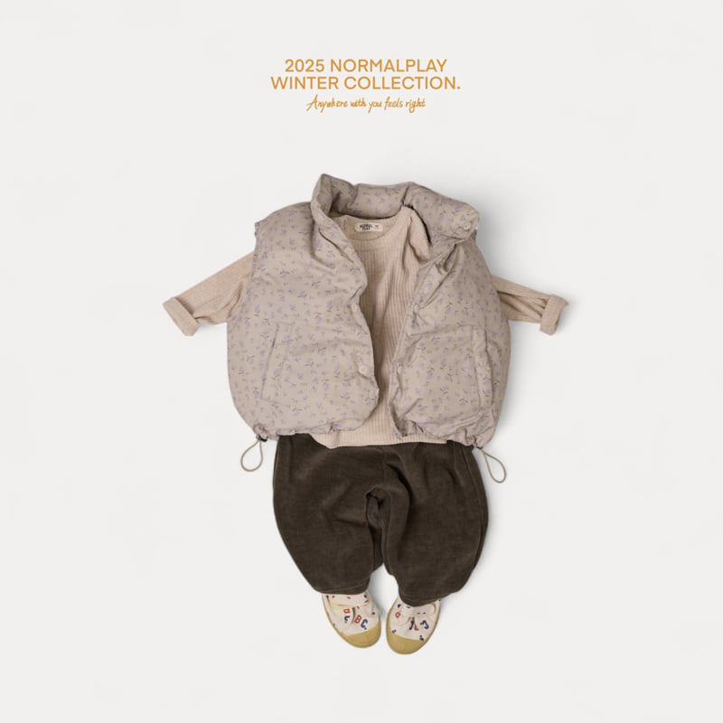 Normalplay - Korean Children Fashion - #kidsshorts - Mong Flower Duck Down Vest (Kids) - 12