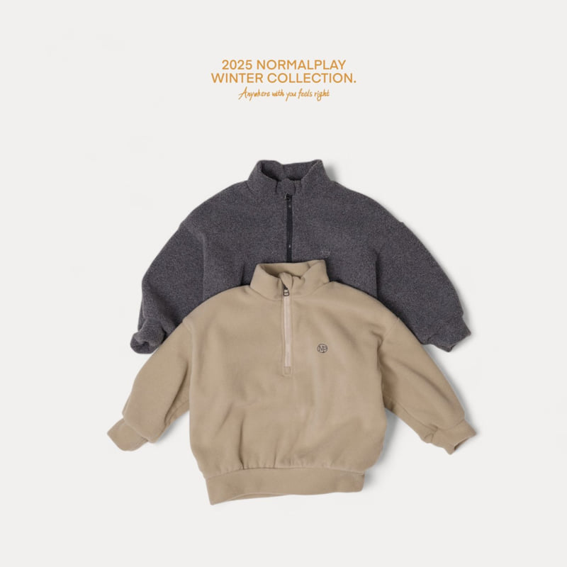 Normalplay - Korean Children Fashion - #kidzfashiontrend - Fleece Half Zip-Up