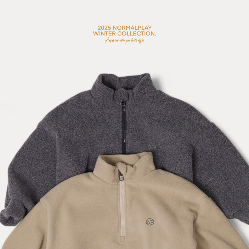 Normalplay - Korean Children Fashion - #littlefashionista - Fleece Half Zip-Up - 4