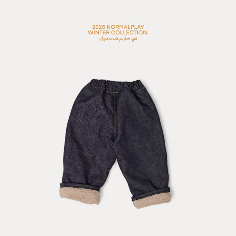 Normalplay - Korean Children Fashion - #minifashionista - Chacha Fleece Denim Pants - 4
