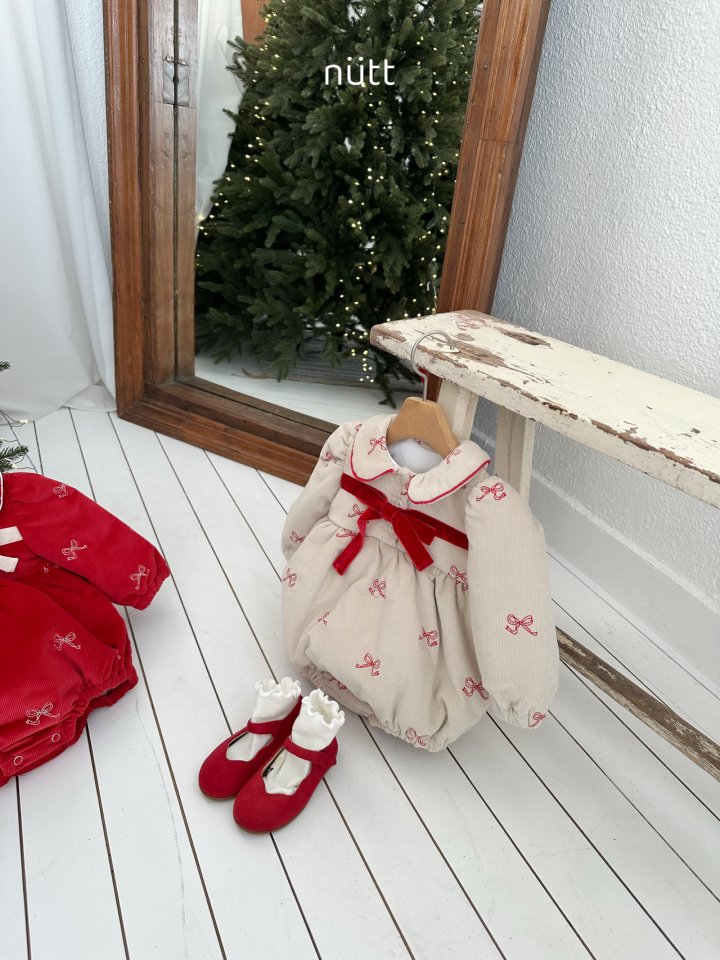 Nutt - Korean Baby Fashion - #onlinebabyboutique - Merry Ribbon Suit - 2