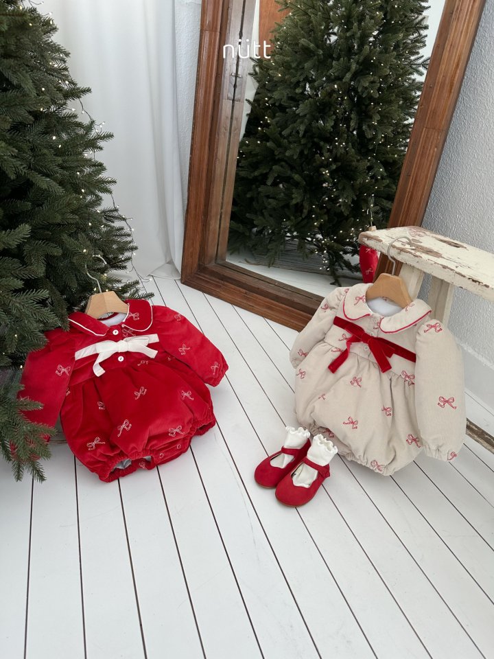 Nutt - Korean Baby Fashion - #onlinebabyshop - Merry Ribbon Suit - 4