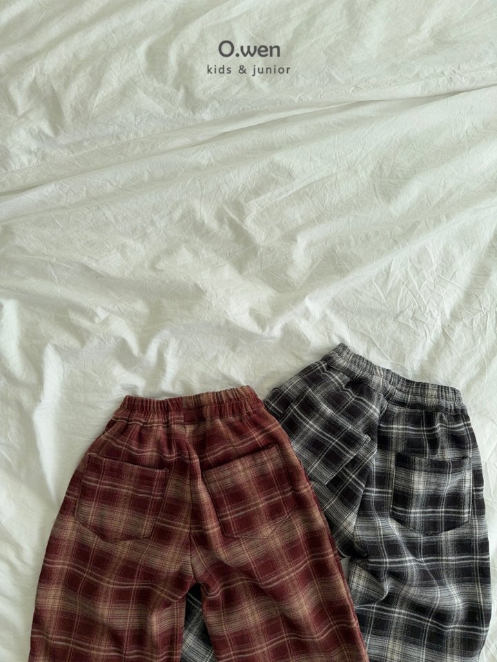 O Wen - Korean Children Fashion - #childofig - Lonlon Check Fleece Pants - 9