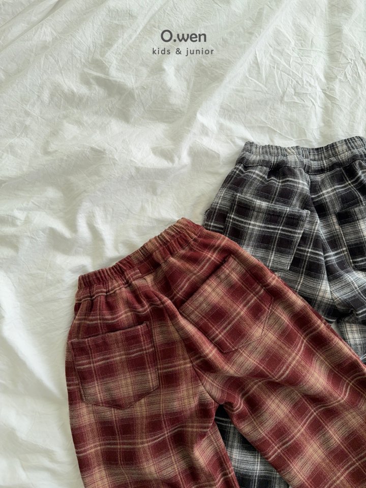 O Wen - Korean Children Fashion - #childrensboutique - Lonlon Check Fleece Pants - 10