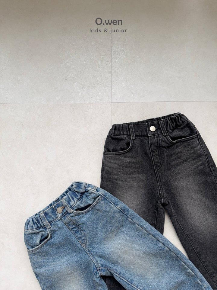 O Wen - Korean Children Fashion - #childrensboutique - Winter Cut Fleece Denim Pants - 11