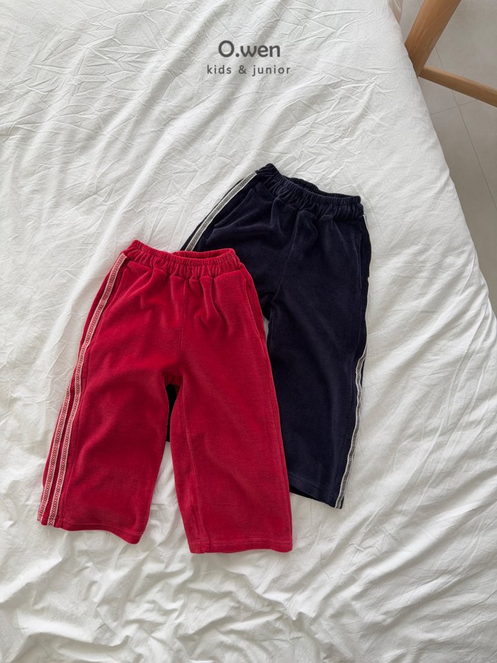 O Wen - Korean Children Fashion - #childrensboutique - Velour Tape Pants