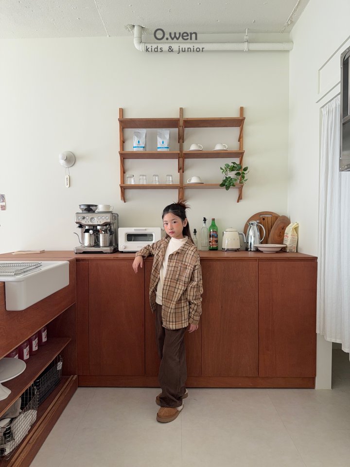 O Wen - Korean Children Fashion - #designkidswear - Rib Check Fleece Shirt - 8