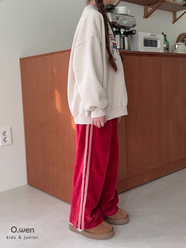 O Wen - Korean Children Fashion - #discoveringself - Velour Tape Pants - 3