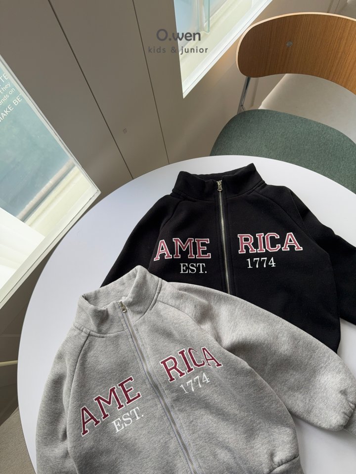 O Wen - Korean Children Fashion - #kidsshorts - America Two Way Zip-up