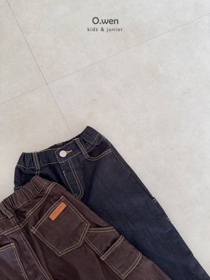 O Wen - Korean Children Fashion - #kidsstore - Non-fade Fleece Denim Pants - 10