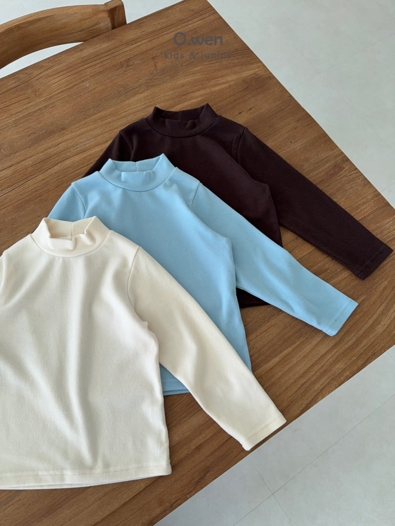 O Wen - Korean Children Fashion - #kidsstore - Pudding Brush Half Turtleneck Tee - 3