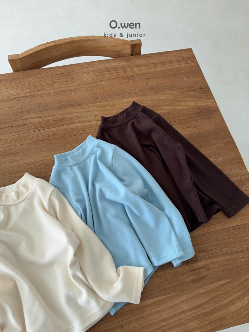 O Wen - Korean Children Fashion - #kidsstore - Pudding Brush Half Turtleneck Tee - 4