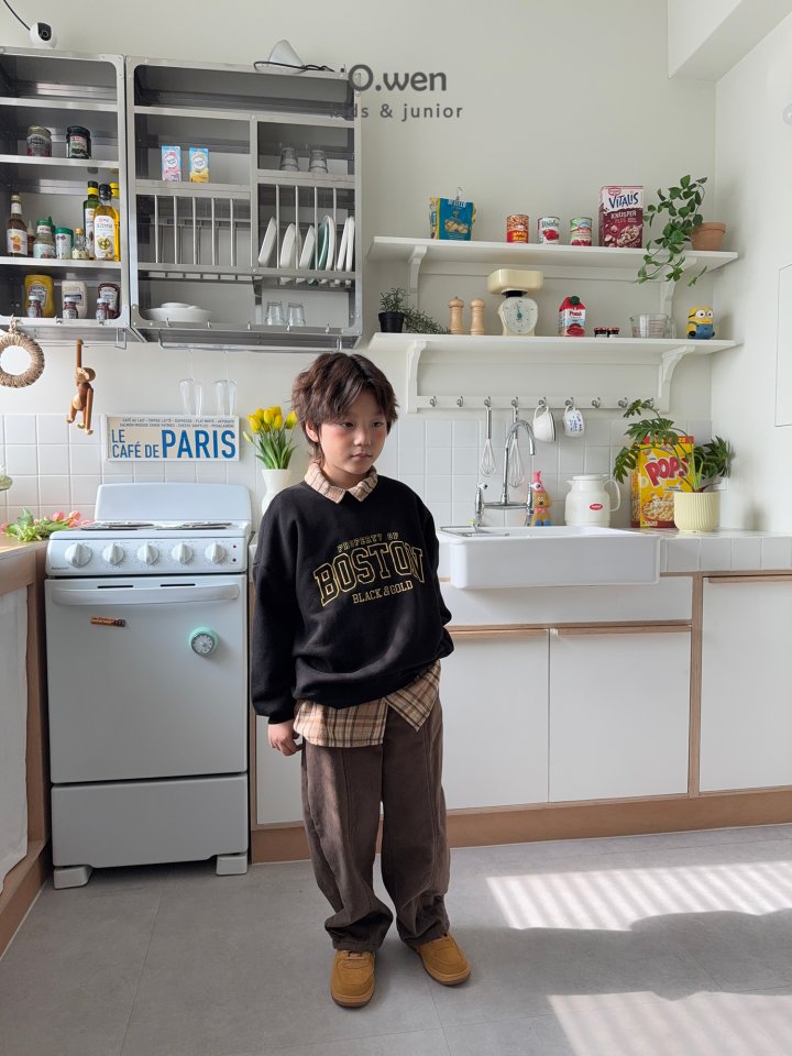 O Wen - Korean Children Fashion - #minifashionista - Boston Embroidery Fleece Sweatshirt - 3