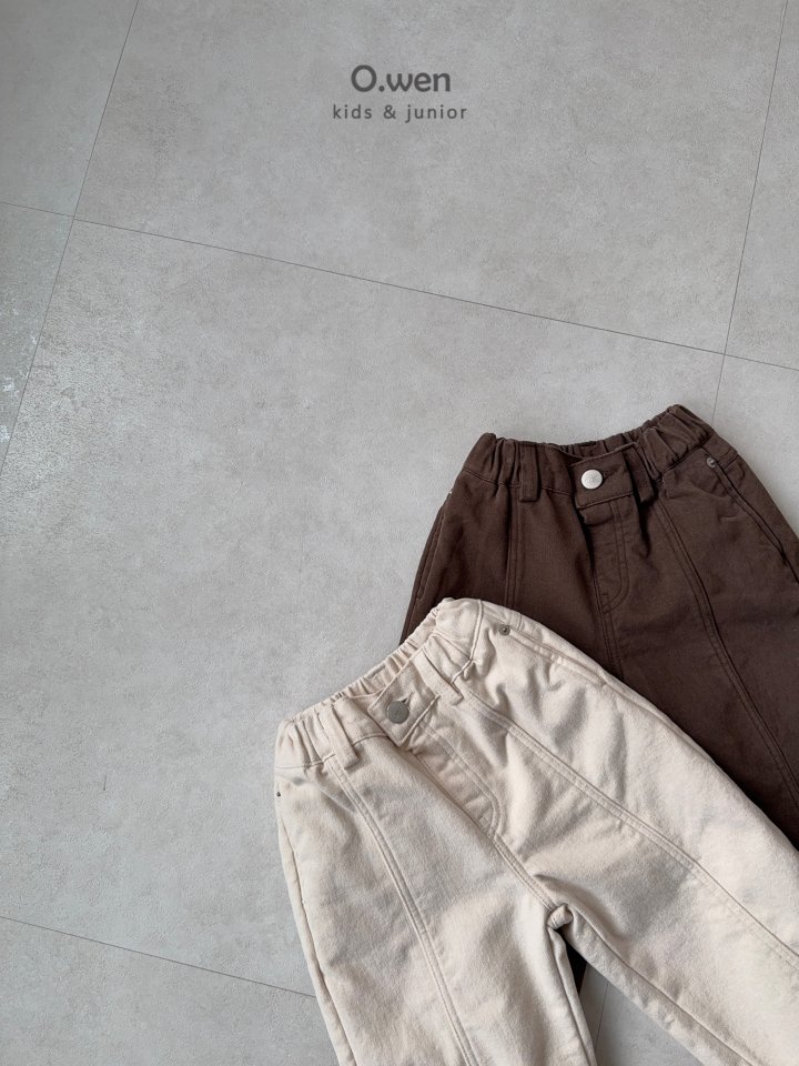 O Wen - Korean Children Fashion - #prettylittlegirls - Peach Fleece Cotton Pants - 10