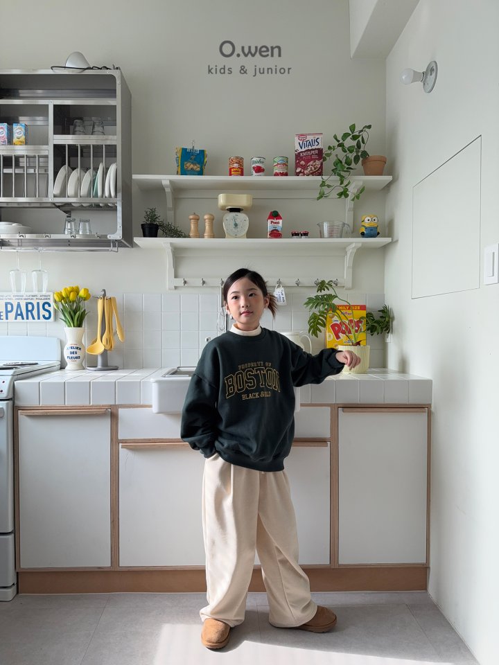 O Wen - Korean Children Fashion - #stylishchildhood - Boston Embroidery Fleece Sweatshirt - 7