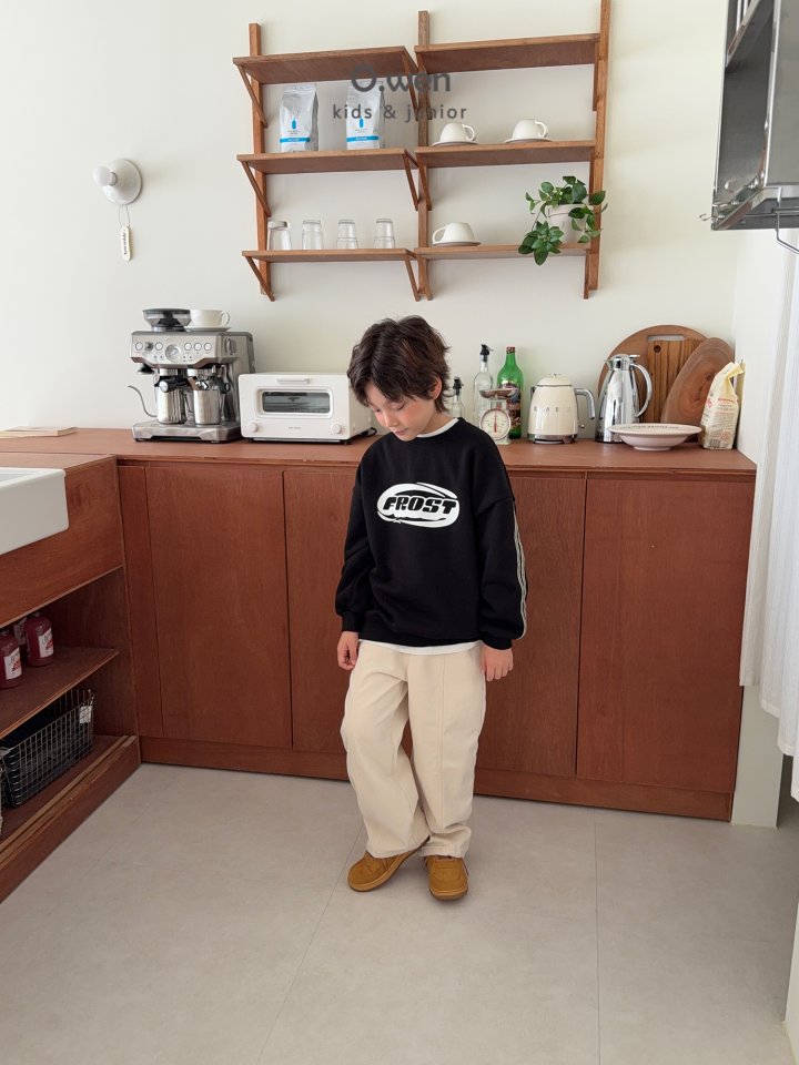 O Wen - Korean Children Fashion - #toddlerclothing - Frost Tape Sweatshirt - 12