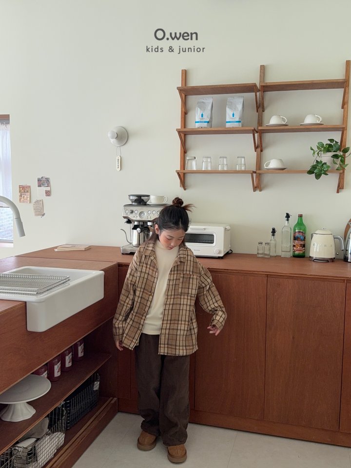 O Wen - Korean Children Fashion - #todddlerfashion - Rib Check Fleece Shirt - 4