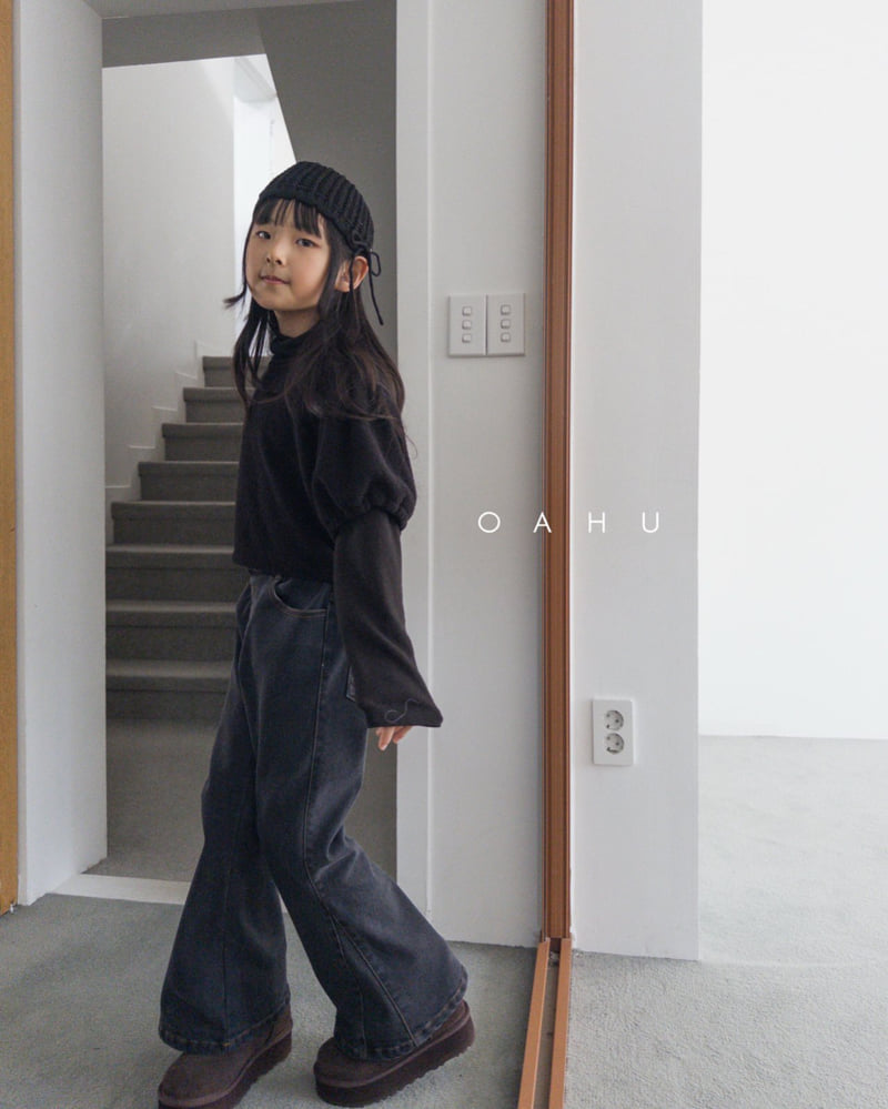 O'Ahu - Korean Children Fashion - #designkidswear - Triangle Bootcut Denim Pants - 3