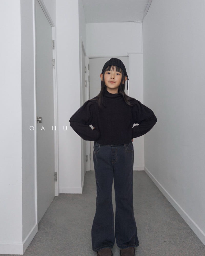 O'Ahu - Korean Children Fashion - #fashionkids - Triangle Bootcut Denim Pants - 5