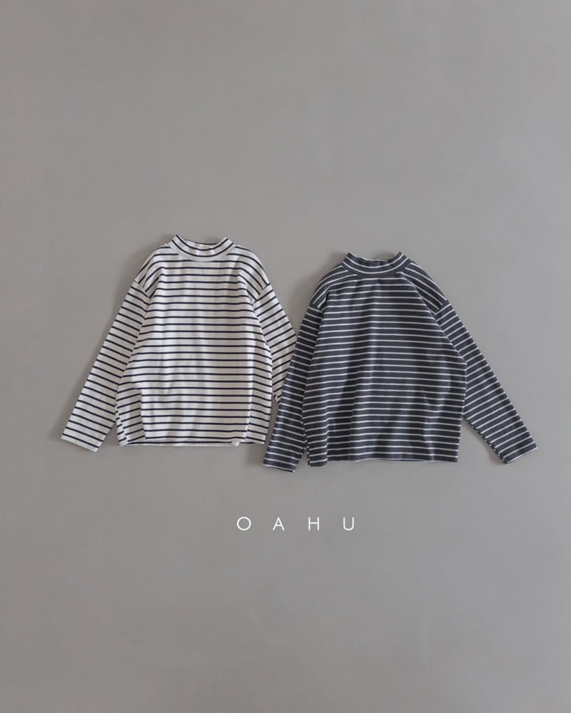 O'Ahu - Korean Children Fashion - #magicofchildhood - Basic Stripe Turtleneck Tee